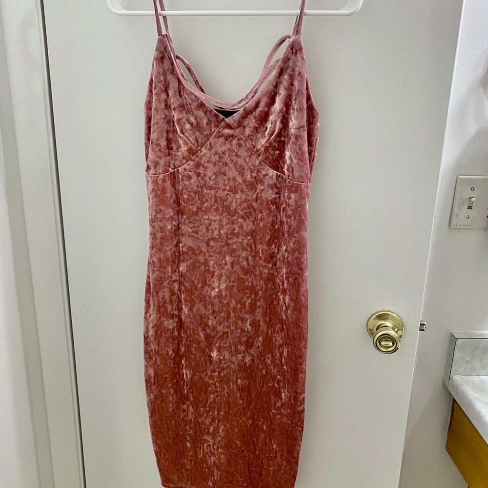 NWOT pink velvet dress